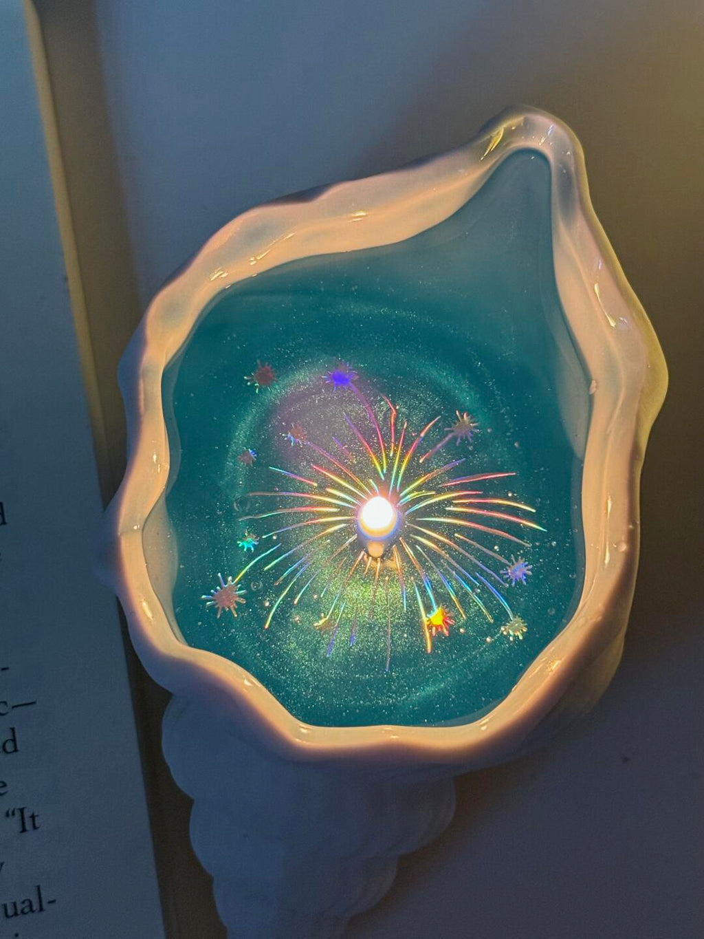 Creative Shell Scented Candle（Fireworks in the ocean） - Perfect for Birthday & Valentine's Day, Long-lasting Home Fragrance