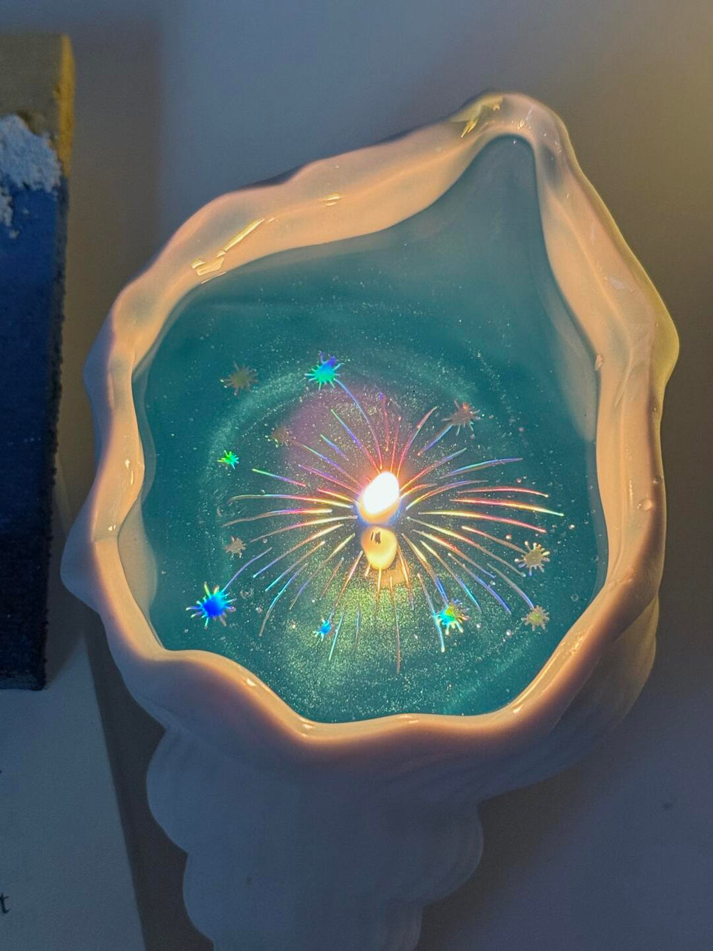 Creative Shell Scented Candle（Fireworks in the ocean） - Perfect for Birthday & Valentine's Day, Long-lasting Home Fragrance