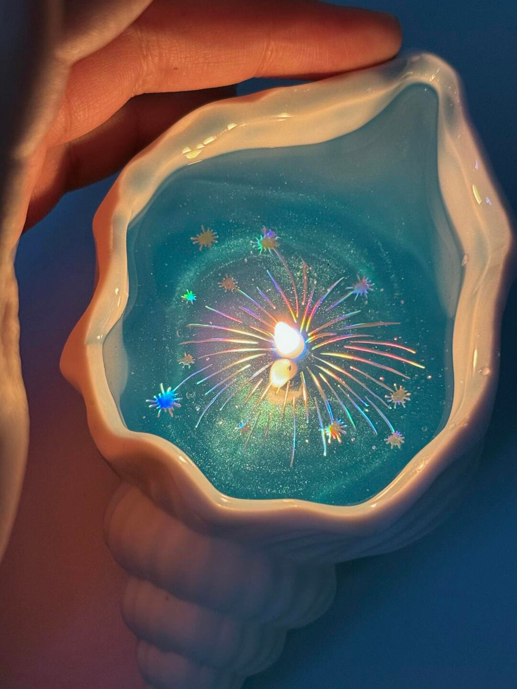 Creative Shell Scented Candle（Fireworks in the ocean） - Perfect for Birthday & Valentine's Day, Long-lasting Home Fragrance
