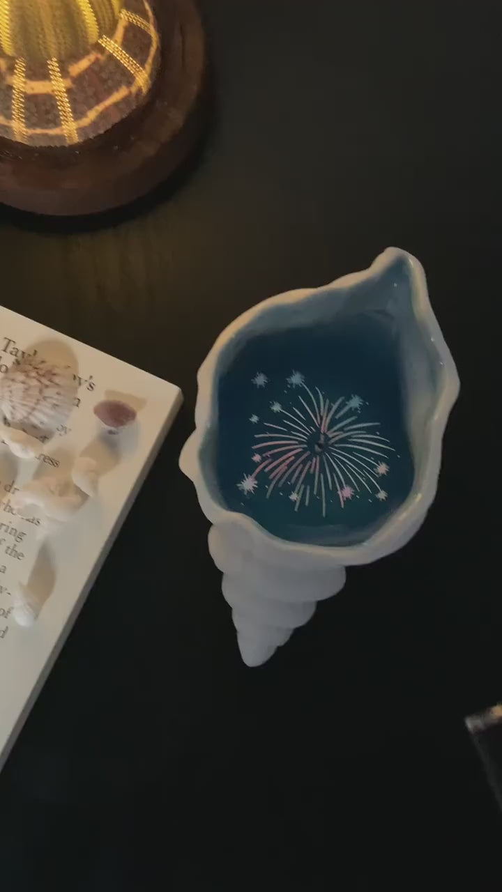 Creative Shell Scented Candle（Fireworks in the ocean） - Perfect for Birthday & Valentine's Day, Long-lasting Home Fragrance